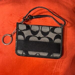 Coach Black and Gray Signature Wristlet